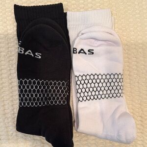 Bombas Black and White Patterned Socks NWOT